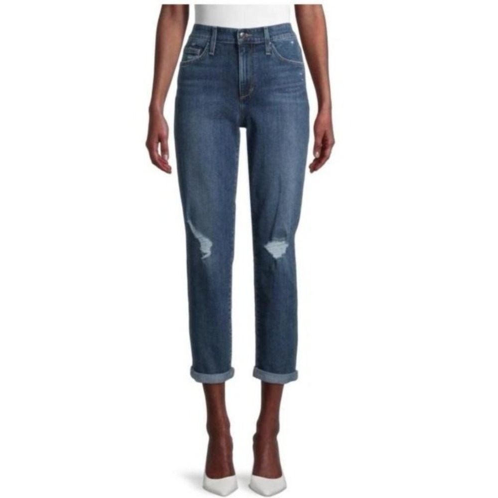 Joe's Jeans Women's Niki Distressed Boyfriend Blue Jeans in Inglewood Size 25W